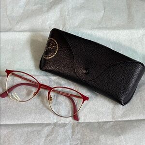 Ray-Ban Burgundy Glasses with Black Case
